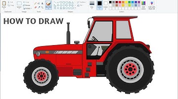 How to draw Tractor on Computer using Simple Paint program | Tractor Drawing Tutorial.
