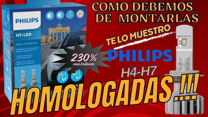 Bombilla de moto H7 LED Homologada - Philips Ultinon Pro6000 +230%