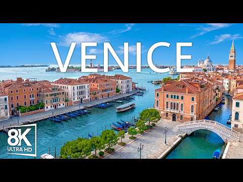 Venice Italy 8K UHD | Gondolas, Sunset Canals & Historic Bridges