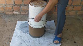 How to make garden lights made of cement and plastic buckets is simple