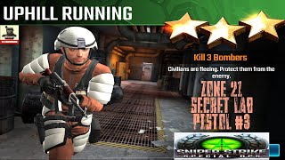 Campaign Zone 21 Secret Lab Uphill Running Pistol mission #3 Sniper strike : special ops