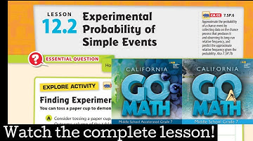 Lesson 12.2 Experimental Probability of Simple Events