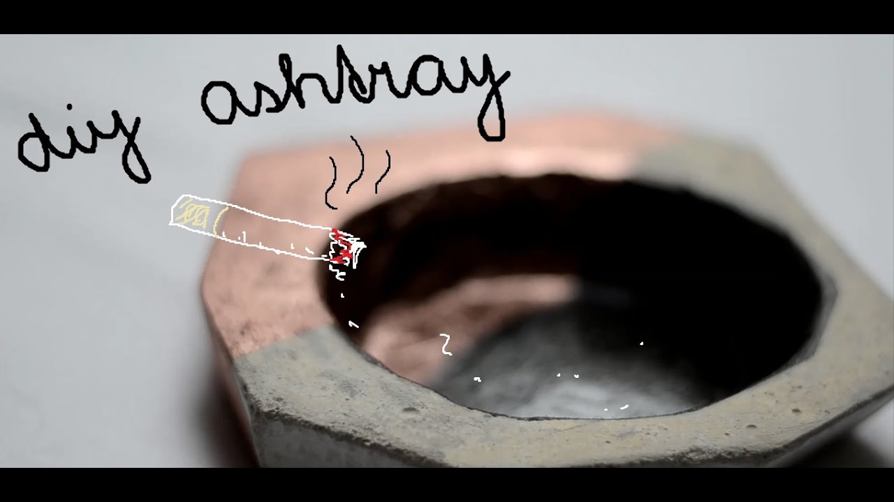 Diy cement ashtray