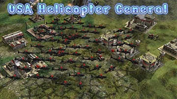 USA Helicopter General - 1 vs 7 Random Hard Army Generals Zero Hour - Gameplay