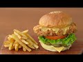 집에서도 맛있는 수제 치킨버거 만들기 :: 바삭한 결치킨 만드는법 :: Chicken Burger Recipe at Home, Chicken Sandwich