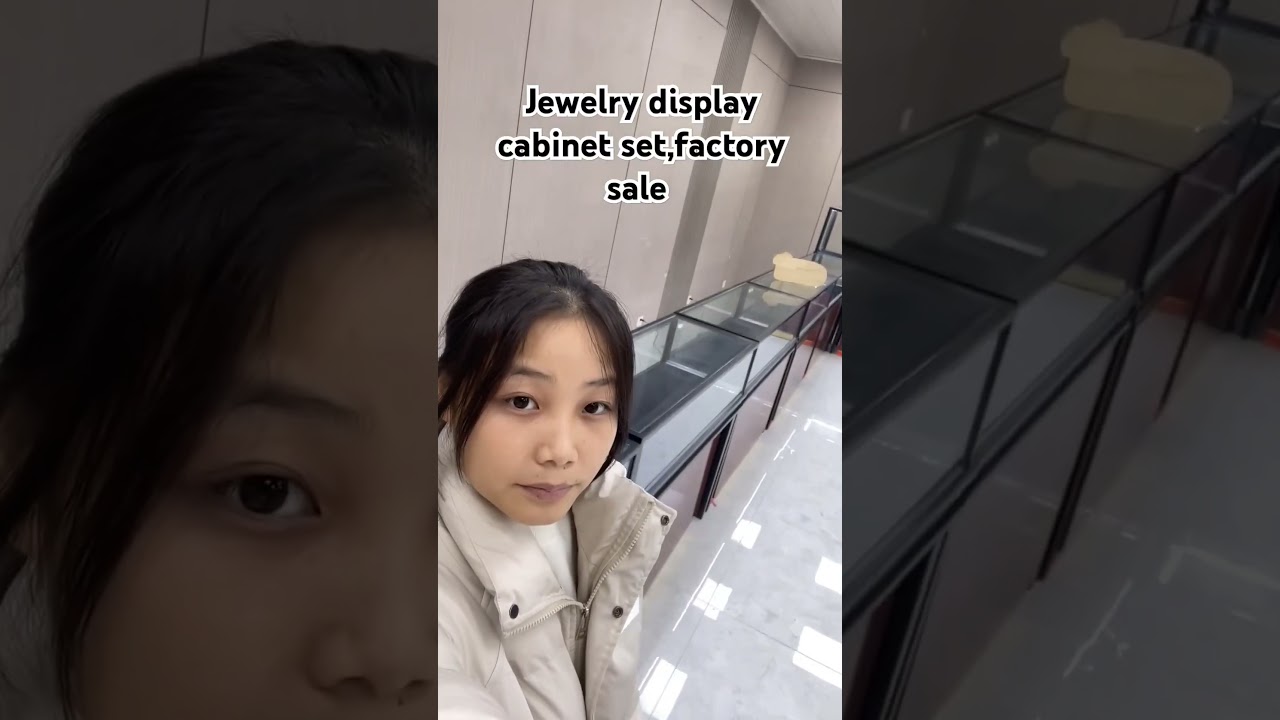 Black color jewelry display cabinet 