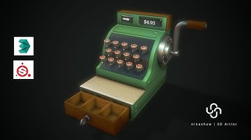TIMELAPSE Game Asset Stylized Cash Register | 3dsMax/Substance Painter
