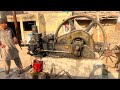 Starting 20hp Desi Diesel Old Black Fine Mughal Engine Part 21