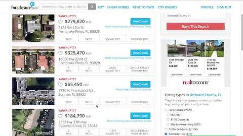 How to find  Bankruptcy homes for sale   Listing type