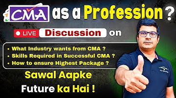 CMA as a Career ? | Join Live Discussion with CA/CMA Santosh Kumar Sir  at 6 PM