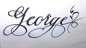 George Name Signature Calligraphy Status | How to Cursive write with cut Marker #george @George