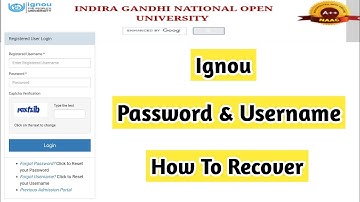 How To Reset Password And Username In Ignou | Mister Ignou #ignou #result
