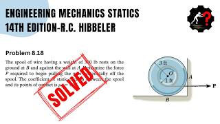 Solved Problem 8.18 | The spool of wire having a weight of 300 lb rests on the ground at B