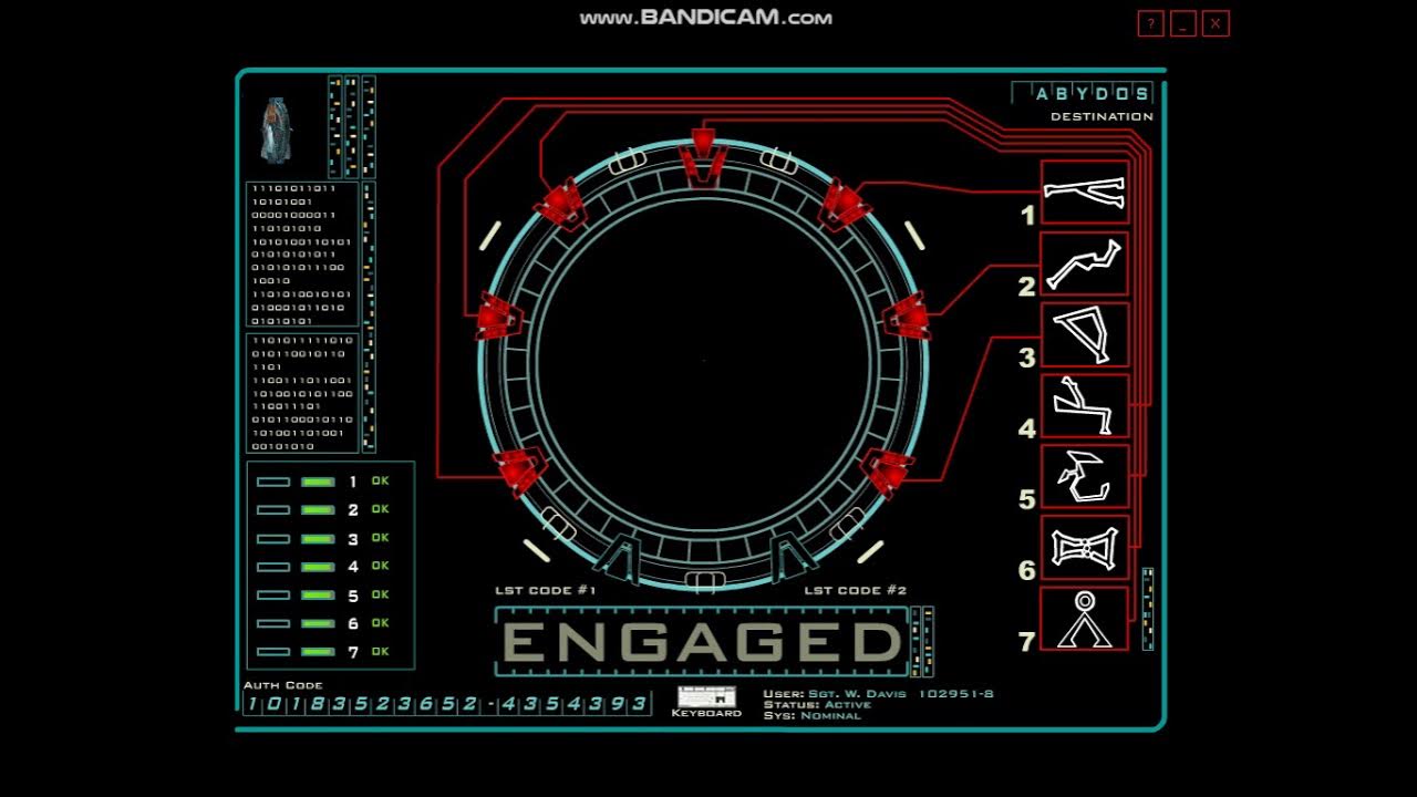 Stargate Command Dialing Computer Simulation (SGC Sim Screen Saver) by