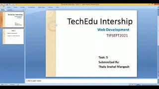 TechEdu Web Development Internship Task-5 #tipsept2021 #techedu #webdevelopment #html #internship