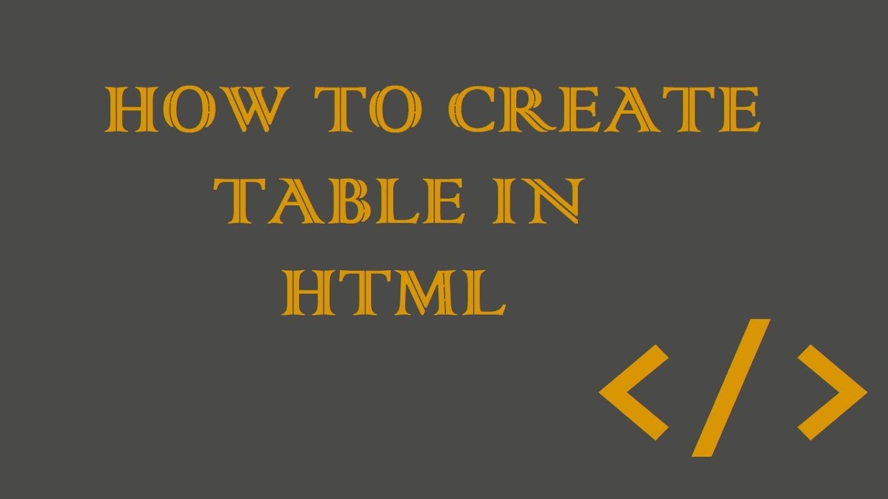 HOW TO CREATE TABLE IN HTML IN URDU HINDI - YouTube