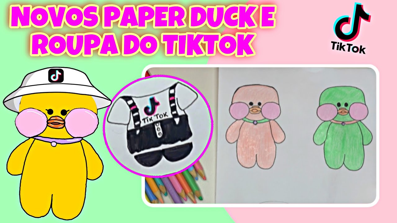 COMO DESENHAR PAPER DUCK TIKTOK  HOW TO DRAW PAPER DUCK TIKTOK 