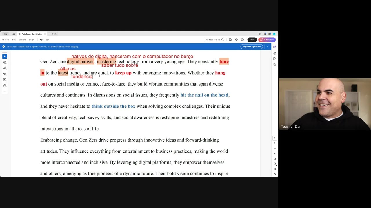 Geração Z (GenZ) AULA de INGLÊS AO VIVO com o Teacher DAN - YouTube