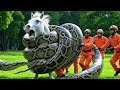 Animal Rescue Story : Saving Race horse from Giant Python || Animal Rescue 