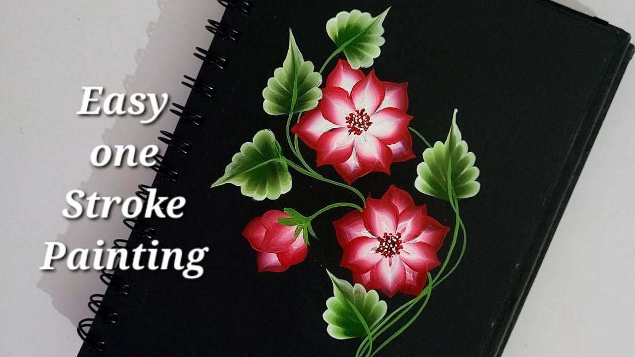 One Stroke Acrylic Painting One Stroke Flower Painting Easy Painting Tutorials Flower