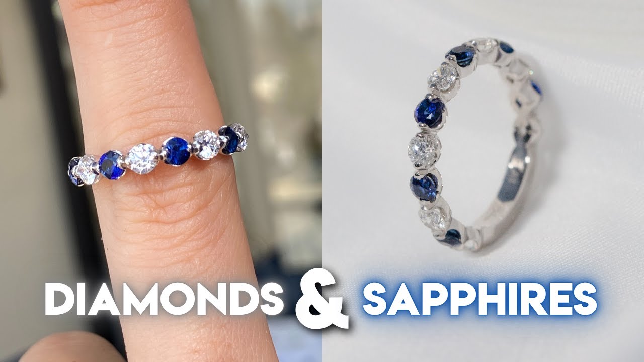She Wanted a Unique Wedding Band | Diamonds and Blue Sapphires