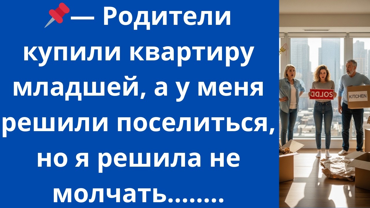 Родители купили квартиру младшей, а у меня решили поселиться, но я решила не молчать...