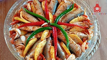 FIRINDA SARDALYA BALIĞI TARİFİ. ÇOK PRATİK, ÇOK LEZZETLİ VE ÇOK GÜZEL SUNUMLA sebzeli balık 💚❤️👌