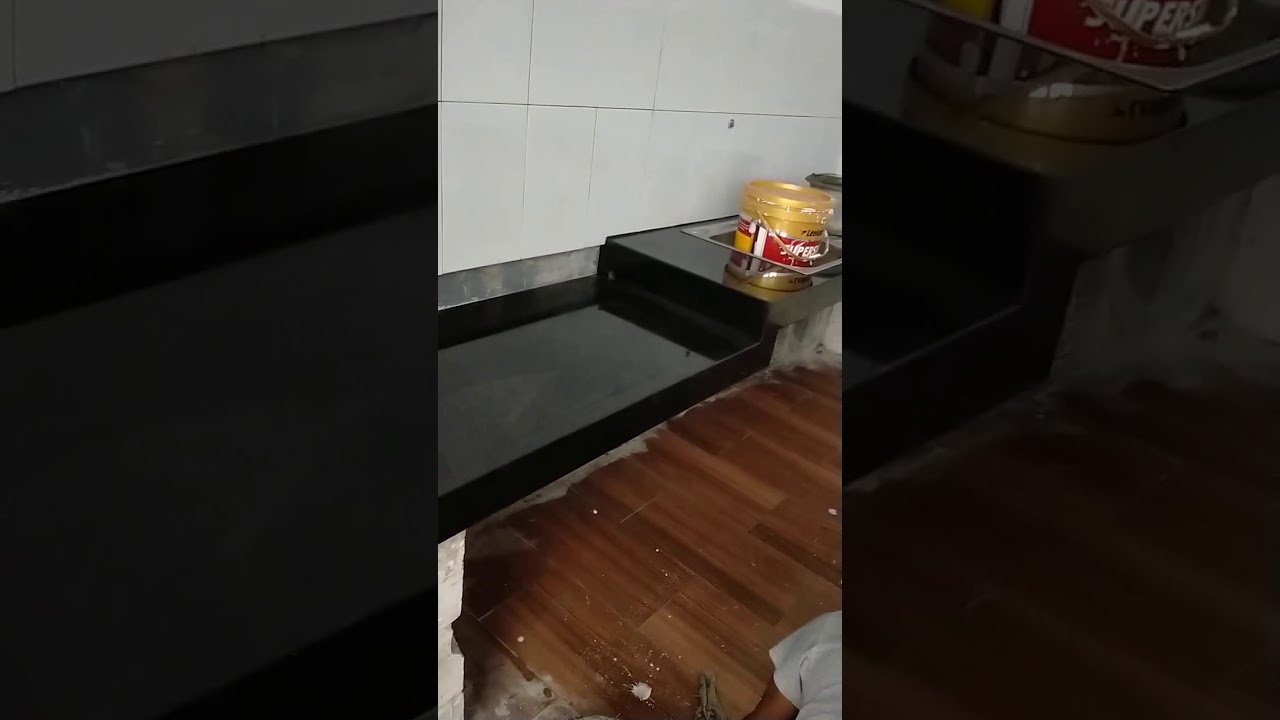  meja  dapur  hitam  polos pemasangan at nusa dua bekasi 
