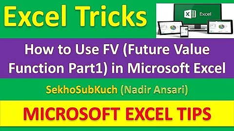How to use FV (Future Value Function Part1) in Microsoft Excel [Urdu / Hindi]