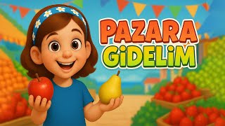 Pazara Gidelim Eğlenceli Meyve Şarkısı Çocuklar İçin Animasyon