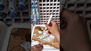 Satisfying Beach Coloring ASMR 🏖️✨ #art #coloring #ohuhumarkers #ohuhu