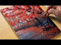 كيفية رسم منظر الخريف الرسم بالأكريليك للمبتدئين