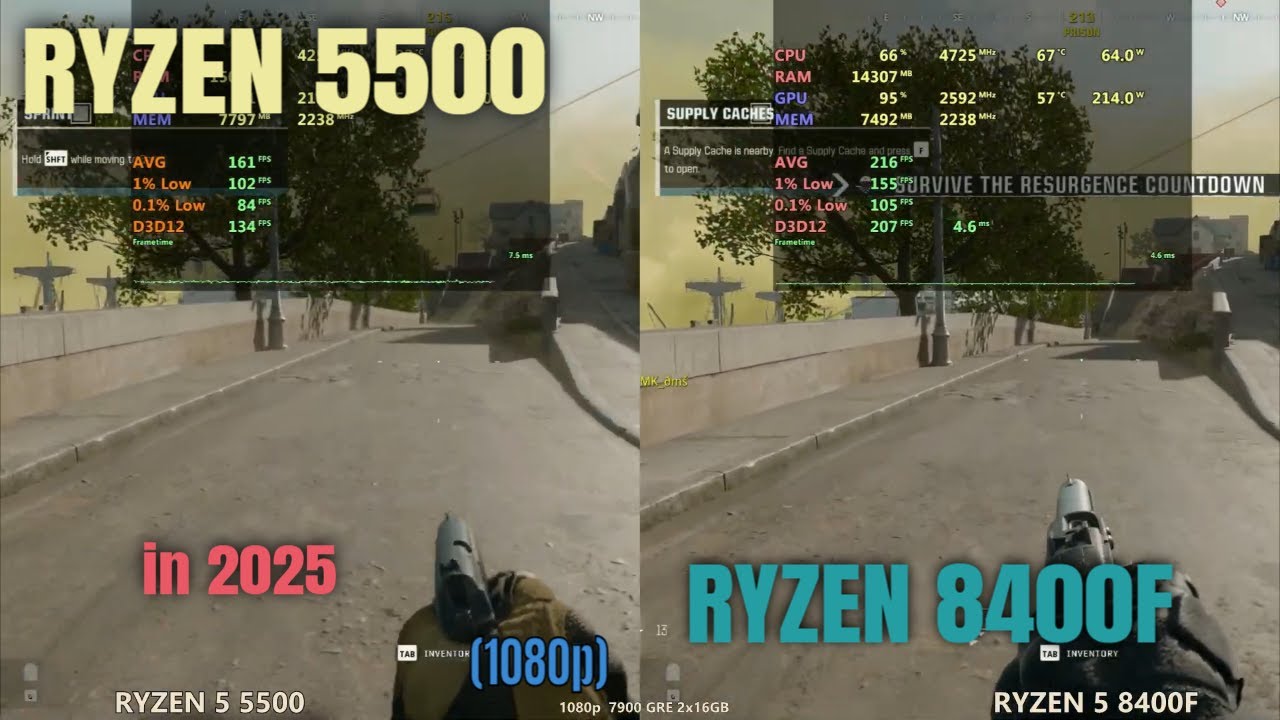 Ryzen 8400F vs Ryzen 5500 - YouTube
