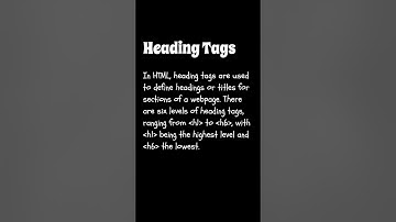 HTML Heading Tag [1] || #html #html5 #htmlheadings #htmlbasics #learning #coding #shorts