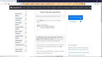 How do you create a singleton object in Scala? | javapedia.net