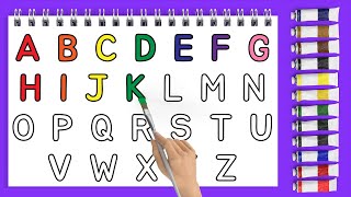COLORING ALPHABET | A to Z learn and write | A to Z writing drawing | ABC in Alphabet | Part. 4