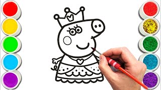 Peppa Pig a Princess Drawing, Painting & Coloring For Kids and Toddlers_ Child Art