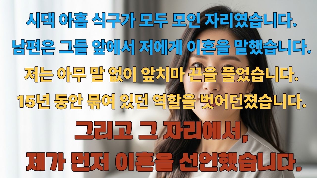 시댁 9식구 앞에서 이혼 선언… 그날 벗었다 | 시니어 인생 사연| 노후 이야기|YouTube