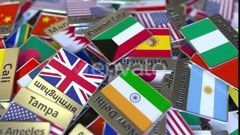 Souvenir Magnet or Badge with Kuwait City Text and National Flag | Motion Graphics - Envato elem...