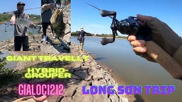 Câu cá Long Sơn Vũng Tàu. (Fishing Trip Long Sơn). Giant Travelly and HYBRID-GROUPER