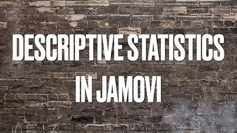 Descriptive Statistics in JAMOVI