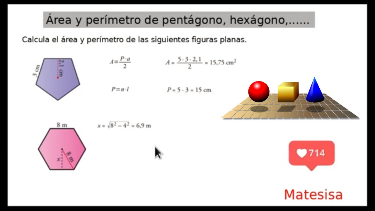 área Y Perímetro Del Pentágono Y Hexágono