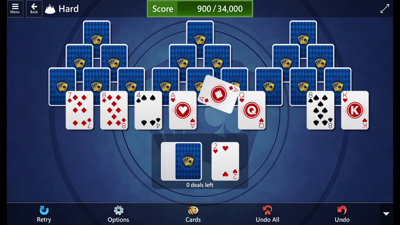 Microsoft Solitaire Collection TriPeaks Hard January 9, 2021 YouTube