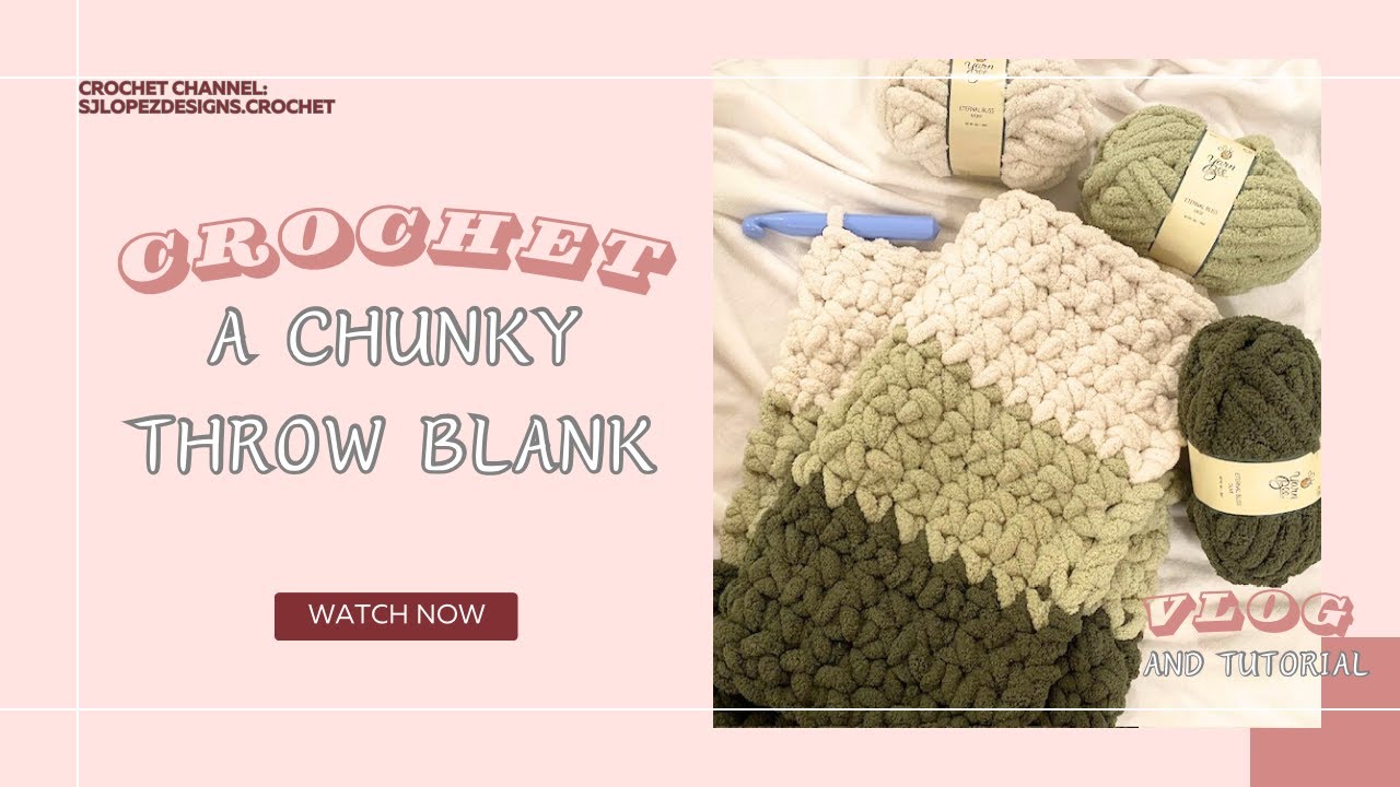 Crochet Chunky Throw Blanket, Single Crochet Throw Blanket