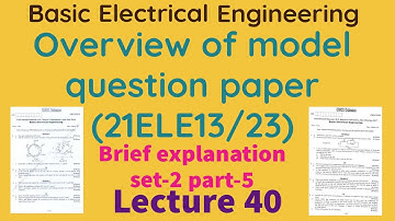 Basic Electrical Engineering 21ELE13/23 Model Question paper & Answer key VTU BE 21scheme set 2 #5