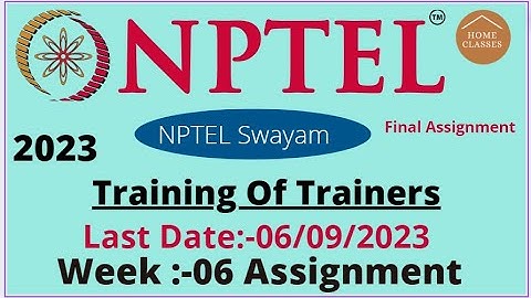 NPTEL // Training Of Trainers // Week- 06 //Assignment solutions Week-06// nptel// @educationwallah7735