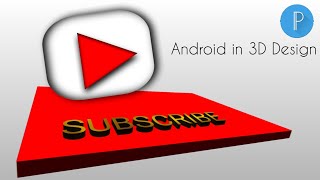3D YouTube Subscribe Button in PixelLab| PixelLab 3D design.