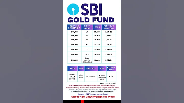 SBI Gold Fund | Highest CAGR in 1 Y | Mutual Funds to invest in 2025 | #mutualfunds  #investment