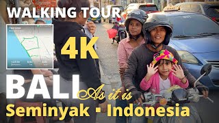 Explore SEMINYAK BALI Indonesia: 4K VIRTUAL WALKING TOUR 2022 | Bali 2022 | Travel vlog | Bali vlog
