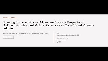 Sintering Characteristics and Microwave Dielectric Properties of BaTi4O9 Ceramics wit... | RTCL.TV